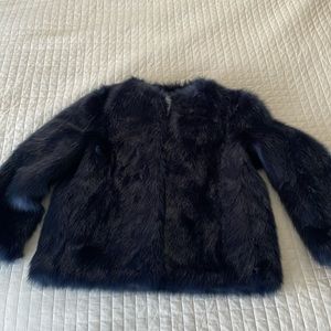 NWT | Trafaluc | ZARA | Blue/Navy Faux Fur Jacket | Large